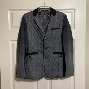 Barabas Charcoal Multi Pocket Quilted Blazer